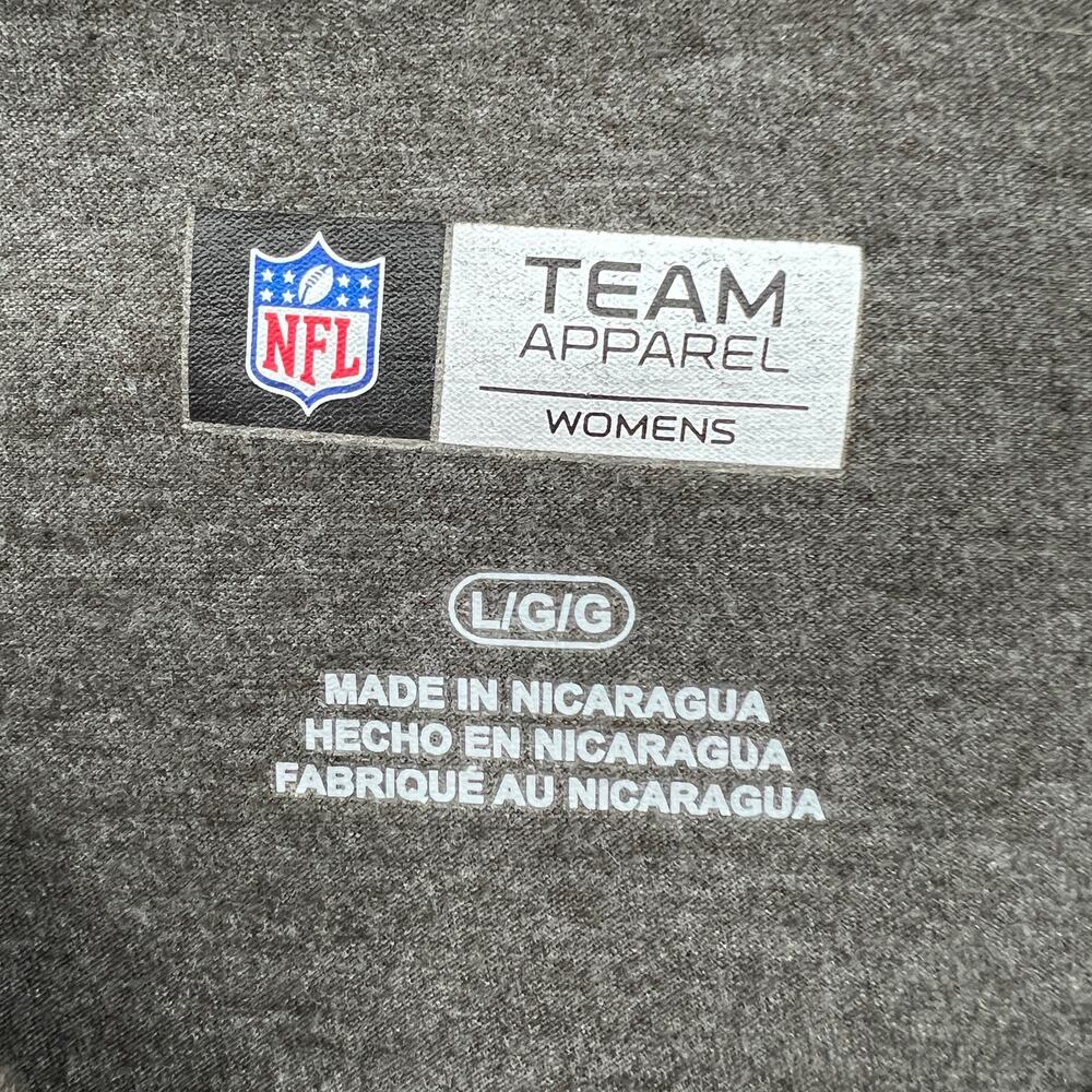 Raiders Tee Shirt T-Shirt Women's LARGE Gray Short Cap Sleeve NFL Team Apparel - Picture 6 of 7